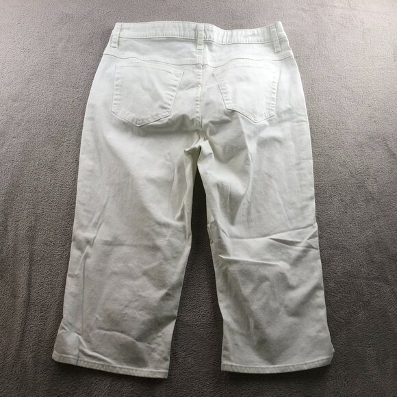 Riders By Lee Women Capri Jeans 12 Medium Straight Leg Casual White Denim Summer - Picture 13 of 15